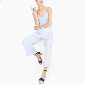 New J. Crew Striped Tie Front Jumpsuit